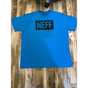 Neff Mens Blue Graphic T-Shirt 2XL Cotton Blend Short Sleeve Casual Top